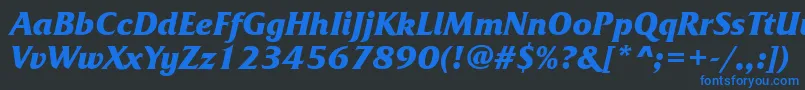 FrizquadratagttBolditalic Font – Blue Fonts on Black Background