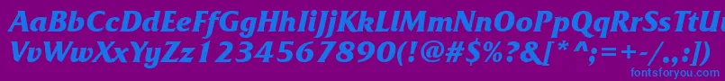 FrizquadratagttBolditalic Font – Blue Fonts on Purple Background