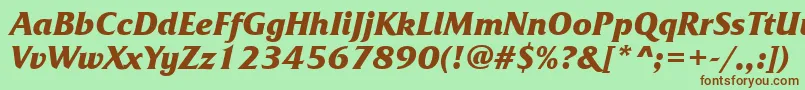 FrizquadratagttBolditalic Font – Brown Fonts on Green Background