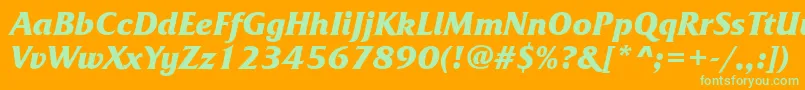 FrizquadratagttBolditalic Font – Green Fonts on Orange Background