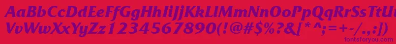 Шрифт FrizquadratagttBolditalic – фиолетовые шрифты на красном фоне