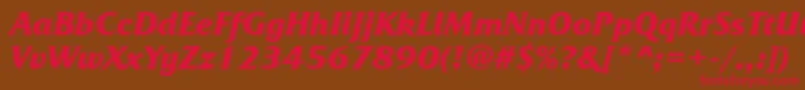 FrizquadratagttBolditalic Font – Red Fonts on Brown Background