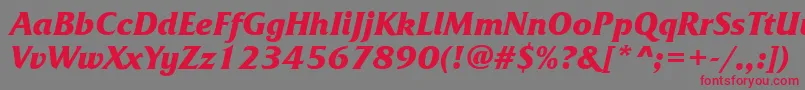 FrizquadratagttBolditalic Font – Red Fonts on Gray Background