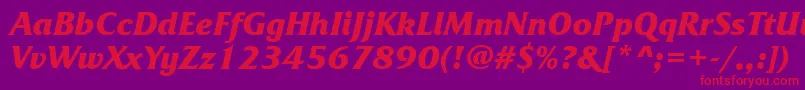 FrizquadratagttBolditalic Font – Red Fonts on Purple Background