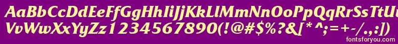 フォントFrizquadratagttBolditalic – 紫の背景に黄色のフォント