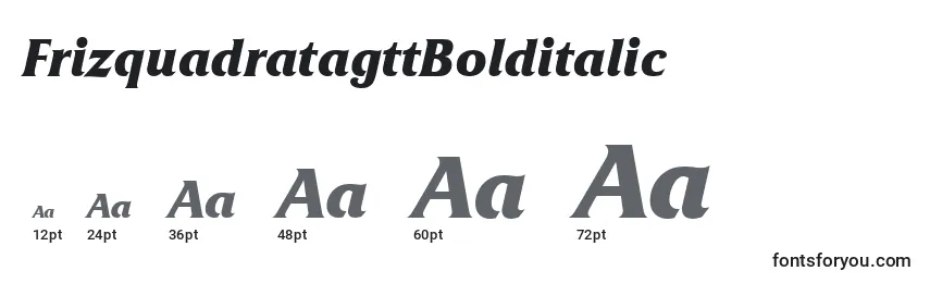 Размеры шрифта FrizquadratagttBolditalic