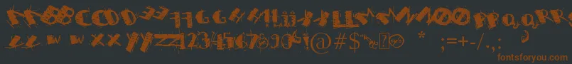 SweetH...SyaRevengeIMNotEmo-Schriftart – Braune Schriften auf schwarzem Hintergrund