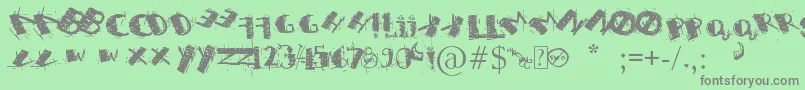 SweetH...SyaRevengeIMNotEmo Font – Gray Fonts on Green Background