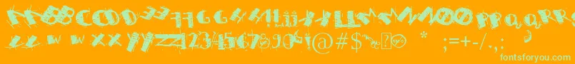 SweetH...SyaRevengeIMNotEmo Font – Green Fonts on Orange Background