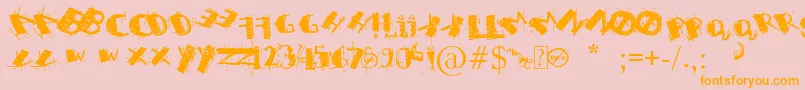 SweetH...SyaRevengeIMNotEmo Font – Orange Fonts on Pink Background