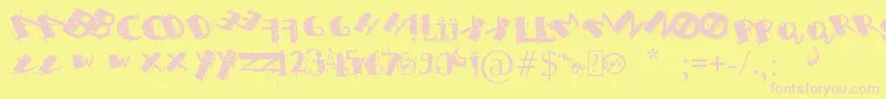 SweetH...SyaRevengeIMNotEmo Font – Pink Fonts on Yellow Background