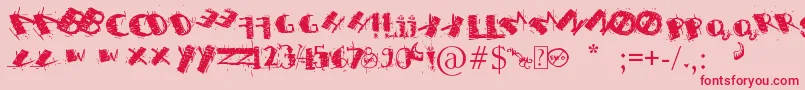 SweetH...SyaRevengeIMNotEmo Font – Red Fonts on Pink Background