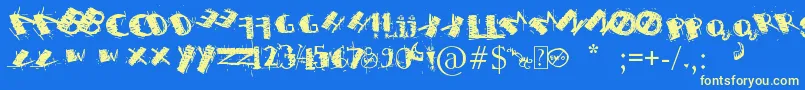 SweetH...SyaRevengeIMNotEmo Font – Yellow Fonts on Blue Background