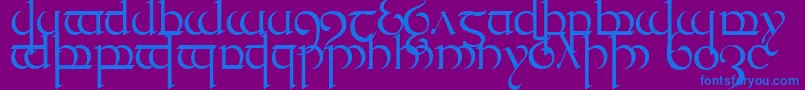 Quencap1 Font – Blue Fonts on Purple Background