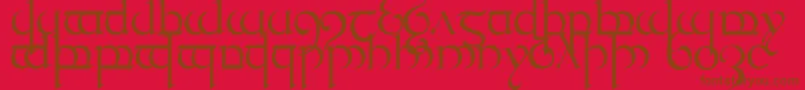 Quencap1 Font – Brown Fonts on Red Background