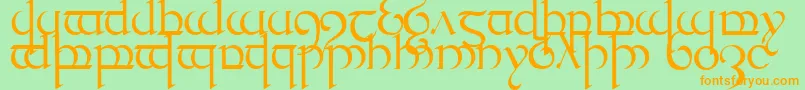 Quencap1 Font – Orange Fonts on Green Background