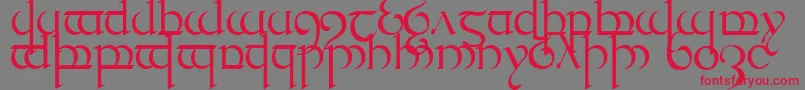 フォントQuencap1 – 赤い文字の灰色の背景