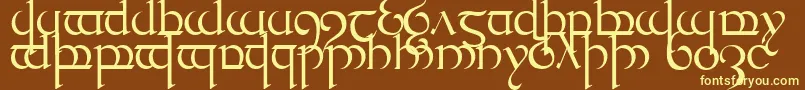 Шрифт Quencap1 – жёлтые шрифты на коричневом фоне