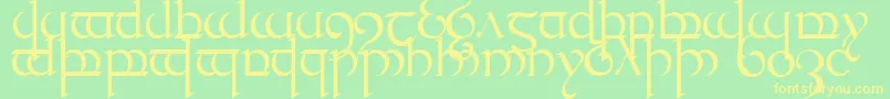 Quencap1 Font – Yellow Fonts on Green Background