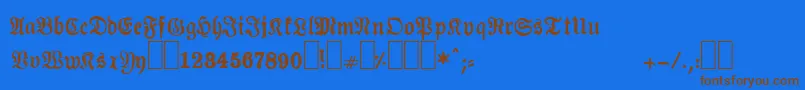 Almanacques Font – Brown Fonts on Blue Background