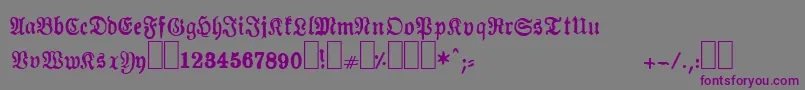 フォントAlmanacques – 紫色のフォント、灰色の背景