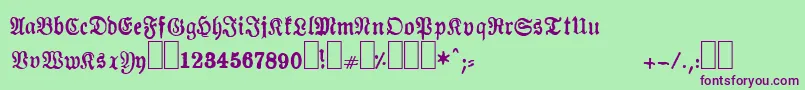 Almanacques Font – Purple Fonts on Green Background