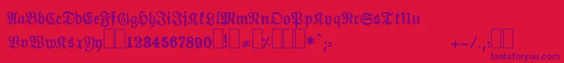 Almanacques Font – Purple Fonts on Red Background
