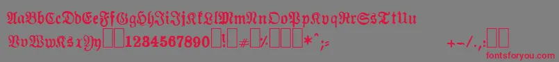フォントAlmanacques – 赤い文字の灰色の背景