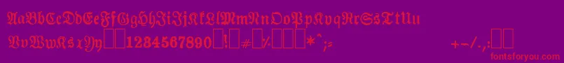 Almanacques Font – Red Fonts on Purple Background