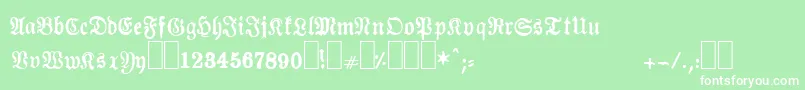 Almanacques Font – White Fonts on Green Background