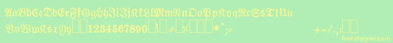 Almanacques Font – Yellow Fonts on Green Background