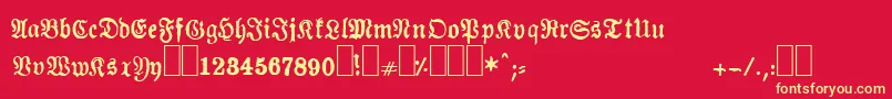 Almanacques Font – Yellow Fonts on Red Background