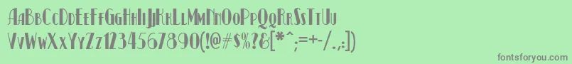 Kismetnf Font – Gray Fonts on Green Background
