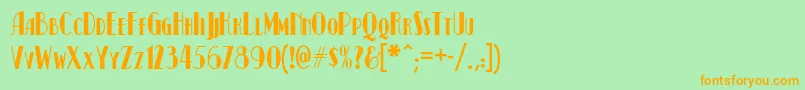 Kismetnf Font – Orange Fonts on Green Background