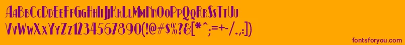 Kismetnf Font – Purple Fonts on Orange Background