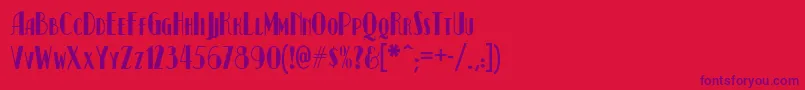 Kismetnf Font – Purple Fonts on Red Background