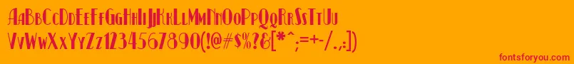 Kismetnf Font – Red Fonts on Orange Background