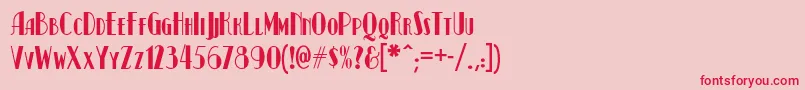 フォントKismetnf – ピンクの背景に赤い文字