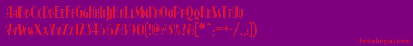 Kismetnf-Schriftart – Rote Schriften auf violettem Hintergrund