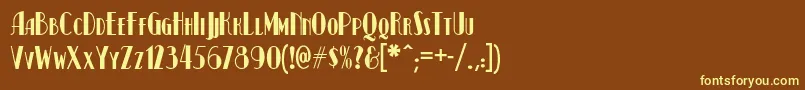 Kismetnf-fontti – keltaiset fontit ruskealla taustalla