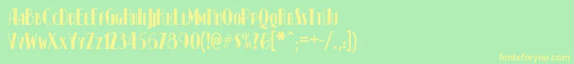 Kismetnf Font – Yellow Fonts on Green Background