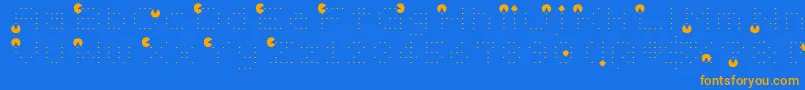 Vd-Schriftart – Orangefarbene Schriften auf blauem Hintergrund