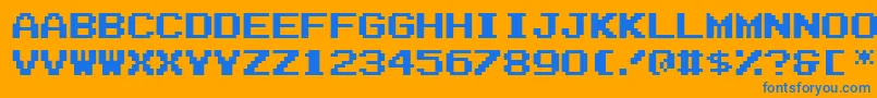 Zig ffy-Schriftart – Blaue Schriften auf orangefarbenem Hintergrund