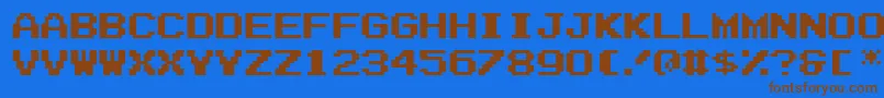 Zig ffy-Schriftart – Braune Schriften auf blauem Hintergrund
