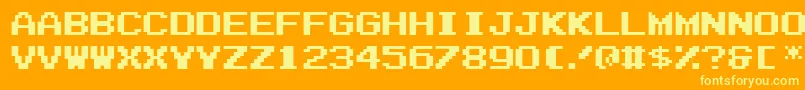 Zig ffy-Schriftart – Gelbe Schriften auf orangefarbenem Hintergrund