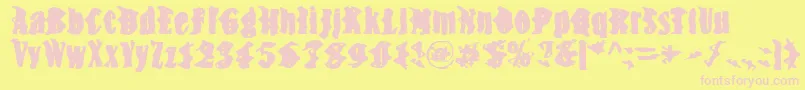 BnSnake Font – Pink Fonts on Yellow Background