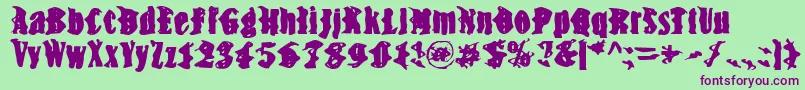 BnSnake-Schriftart – Violette Schriften auf grünem Hintergrund