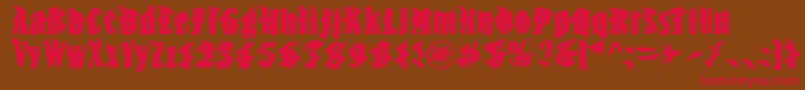 フォントBnSnake – 赤い文字が茶色の背景にあります。