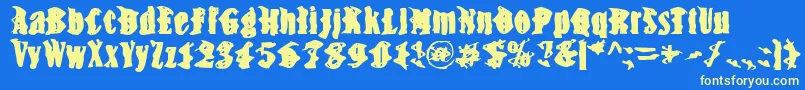 Więcej informacji o czcionce BnSnake Czcionka BnSnake – żółte czcionki na niebieskim tle