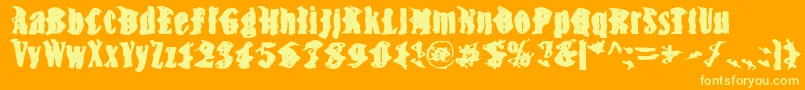 BnSnake Font – Yellow Fonts on Orange Background